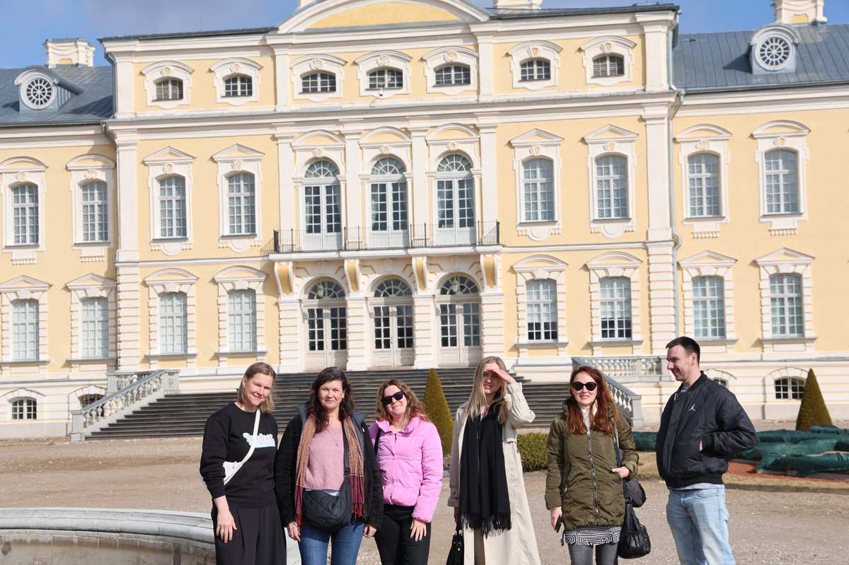 South façade and formal gardens of Rundāle Palace, Latvia